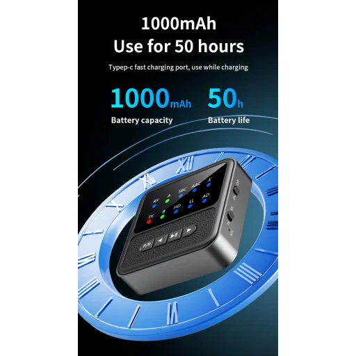 BT200 Bluetooth 5.4 audio adaptér pre 2 slúchadlá – 2 v 1 vysielač a prijímač - 14