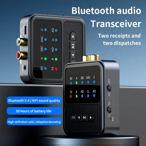BT200 Bluetooth 5.4 audio adaptér pre 2 slúchadlá – 2 v 1 vysielač a prijímač - 4