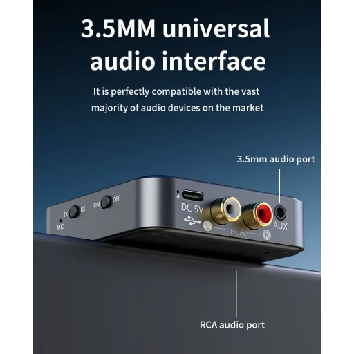 BT200 Bluetooth 5.4 audio adaptér pre 2 slúchadlá – 2 v 1 vysielač a prijímač - 21