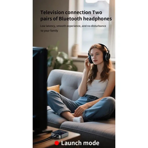 BT200 Bluetooth 5.4 audio adaptér pre 2 slúchadlá – 2 v 1 vysielač a prijímač - 8