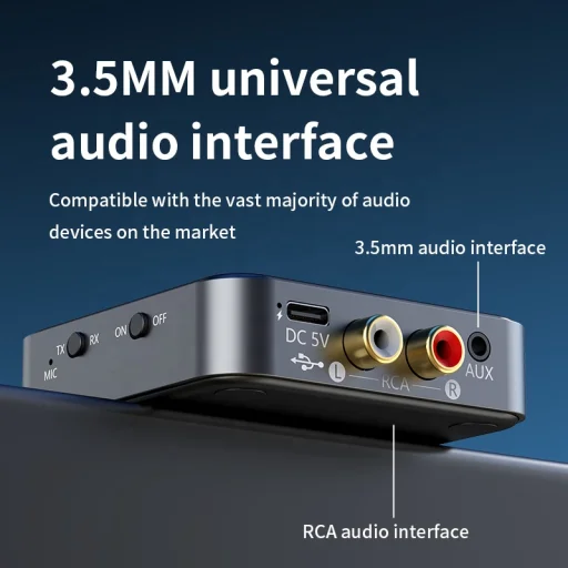 BT200 Bluetooth 5.4 audio adaptér pre 2 slúchadlá – 2 v 1 vysielač a prijímač - 2