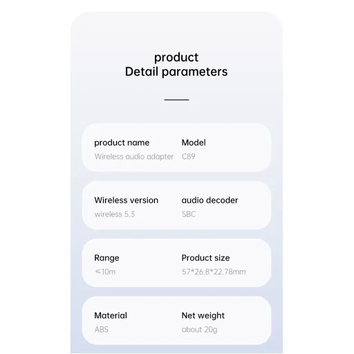 C89 pripínací Bluetooth audio adaptér, prijímač a vysielač pre TV, do auta a na cestovanie - 7