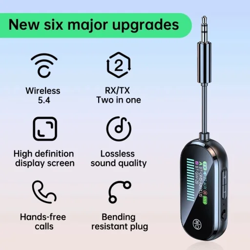 C83Plus prenosný 2 v 1 Bluetooth prijímač a vysielač adaptér s podporou 2 zariadení - 2
