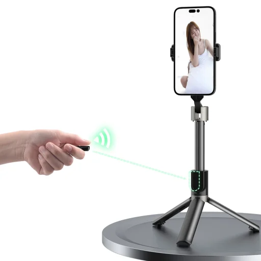 Dudao F18 selfie tyč 1,1m so statívom a Bluetooth diaľkovým ovládačom - čierna - 7