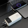 Dudao K15Max 30000mAh PD 22,5 W powerbanka so vstavanými káblami USB-C a Lightning - biela thumbnail