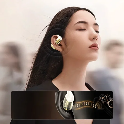 Dudao U4Pro univerzálny Bluetooth headset (univerzálne uchytenie pre obe uši) béžový - 4