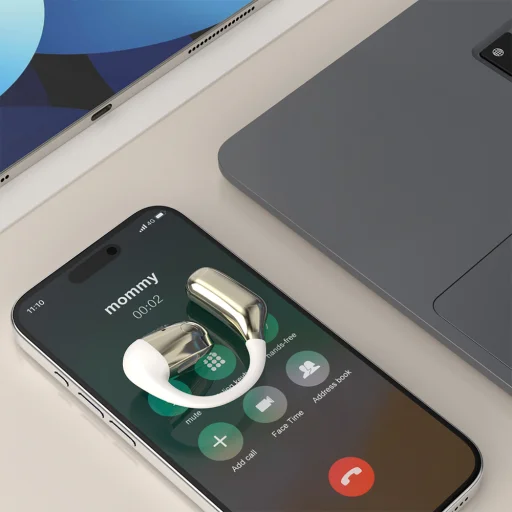 Dudao U4Pro univerzálny Bluetooth headset (univerzálne uchytenie pre obe uši) béžový - 3