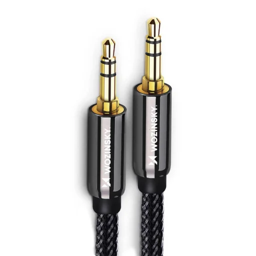 Wozinsky univerzálny mini jack kábel 2x AUX kábel 2 m čierny - 2
