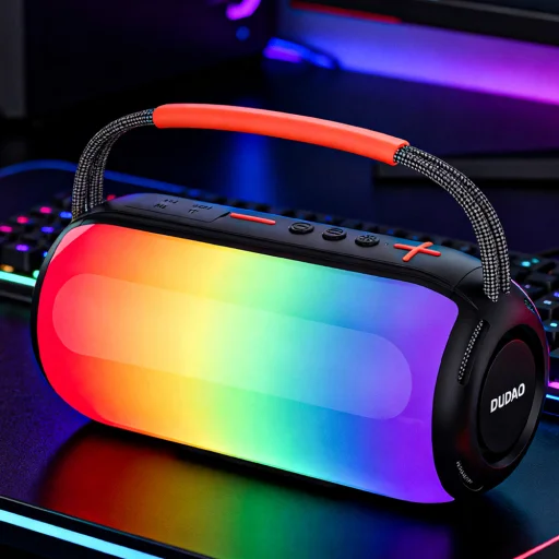 Dudao Y21 Bezdrôtový reproduktor s RGB podsvietením Bluetooth 5.3 - čierny - 7