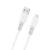 Dudao L25SM 3 A USB-A - micro USB kábel s mäkkým silikónovým opletením 1 m - biely thumbnail