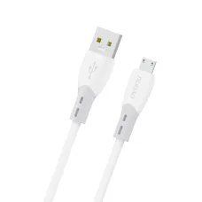Dudao L25SM 3 A USB-A - micro USB kábel s mäkkým silikónovým opletením 1 m - biely