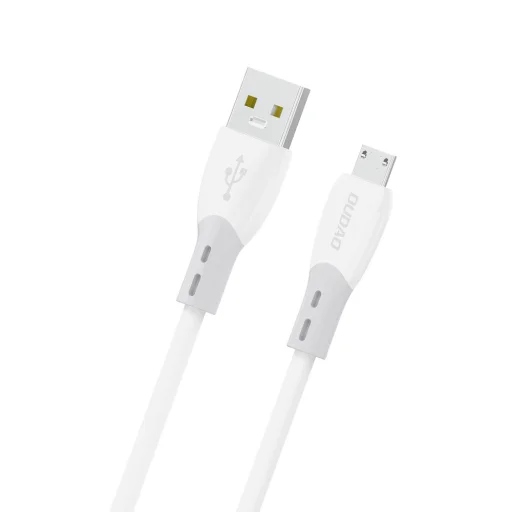 Dudao L25SM 3 A USB-A - micro USB kábel s mäkkým silikónovým opletením 1 m - biely - 1