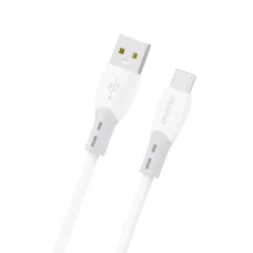 Dudao L25ST 5 A USB-A - USB-C kábel s mäkkým silikónovým povrchom 1 m - biely