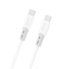 Dudao L25SC 60W USB-C - USB-C kábel s mäkkým silikónovým povrchom 1m - biely