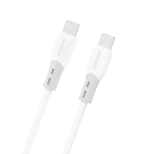 Dudao L25SC 60W USB-C - USB-C kábel s mäkkým silikónovým povrchom 1m - biely - 1