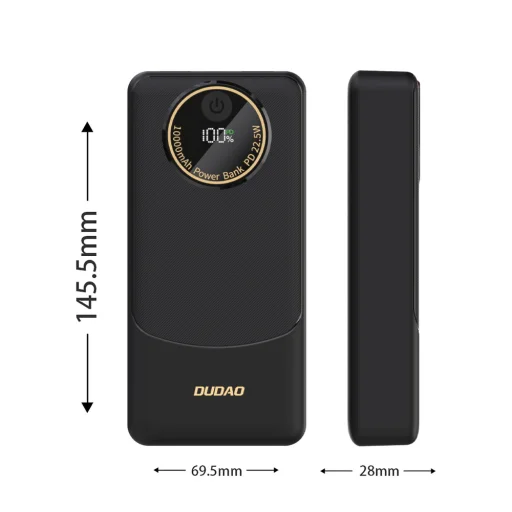 Dudao K12Pro Power Bank 22.5W PD 20000mAh USB-A, USB-C - čierna - 7