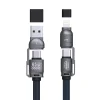Dudao L20Max 65W kábel 4 v 1 s pútkom na zápästie, s adaptérmi USB-C na USB-C, Lightning a USB-A - modrý thumbnail