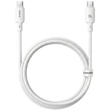 USB-C na USB-C kábel Baseus Silky, 100W, 5A, 1m, biely P10377704213-00