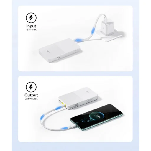 Powerbanka Baseus EnerFill Bipow2 Pro, 10000mAh, 22.5W, QC + PD, Biela E0027601 - 2
