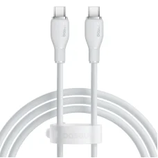 USB-C - USB-C kábel Baseus Pudding, 100W, 5A, 1,2m, biely