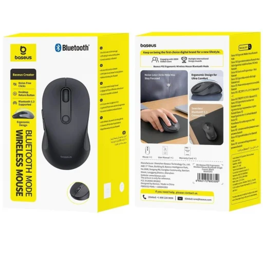Vezeték nélküli egér Baseus F02, 1600DPI, BT / Wi-Fi, Fekete B0203203 - 6