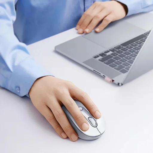 Baseus F02 Vezeték nélküli Egér, 1600DPI, BT / Wi-Fi, Fehér B0203302 - 4