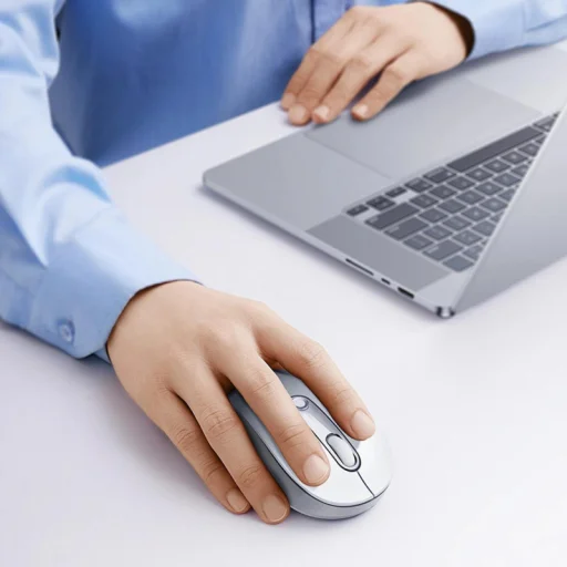 Vezeték nélküli egér Baseus F02, 4000DPI, BT / Wi-Fi, Fehér B0203202 - 4