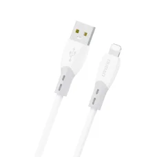 Dudao L25SL 30W kábel USB-A – Lightning s mäkkým silikónovým opletom 1m – biely