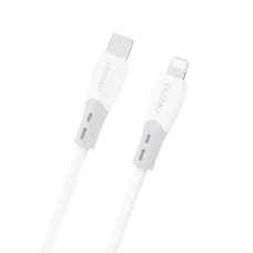 Dudao L25SX 30W USB-C - Lightning kábel so silikónovým opletením 1m - biely