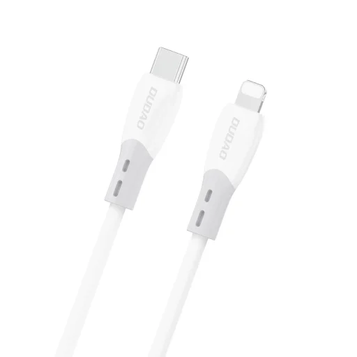 Dudao L25SX 30W USB-C - Lightning kábel so silikónovým opletením 1m - biely - 1
