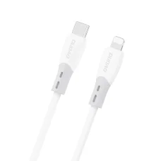 Dudao L25SX 30W USB-C - Lightning kábel s mäkkým silikónovým opletom 2m - biely