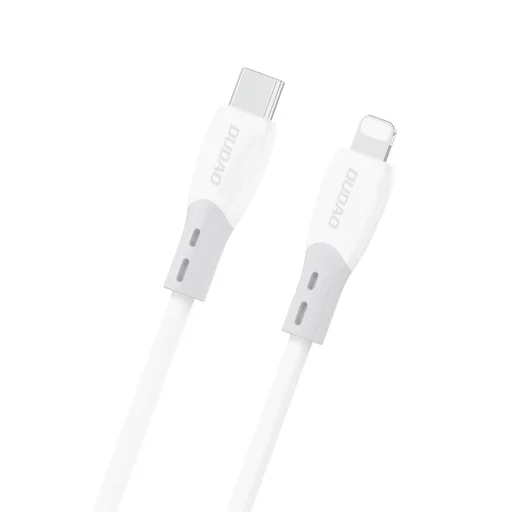Dudao L25SX 30W USB-C - Lightning kábel s mäkkým silikónovým opletom 2m - biely - 1