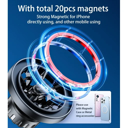 Magnetický držiak do auta do držiaka na nápoje Yesido C200 (MagSafe) čierny - 10