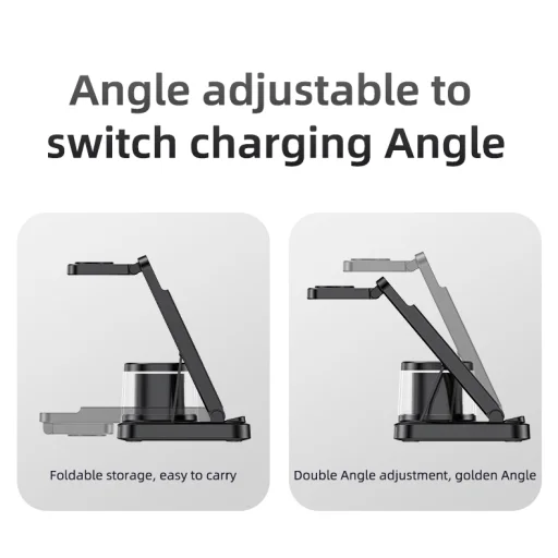 Apple YESIDO DS22 20W 5 v 1 indukčná nabíjacia stanica s LED a pre hodinky čierna - 3