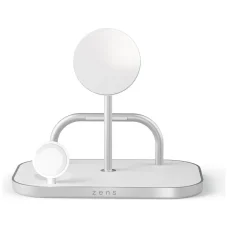 Zens 4 v 1 Qi 2.0 60 W USB-C magnetická indukčná nabíjačka strieborná