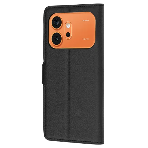 Honor 600 čierne kožené flipové puzdro Techsuit - 5