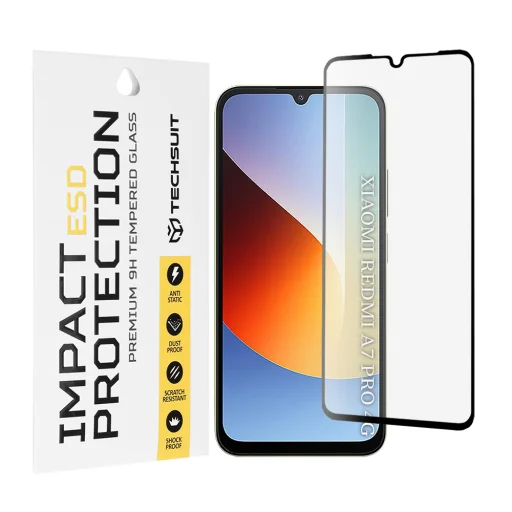 Xiaomi Redmi A7 Pro Čierne Techsuit ESD tvrdené sklo - 1