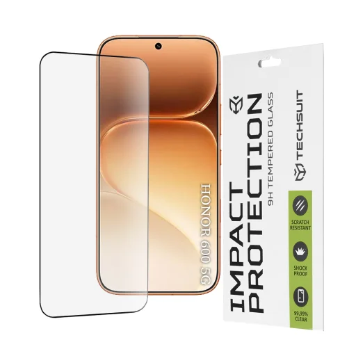 Honor 600 / 600 Pro čierne Techsuit 111D Full Cover / Full Glue ochranné tvrdené sklo - 1