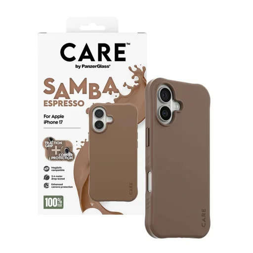 PanzerGlass® - CARE Módny kryt s MagSafe - iPhone 17 - kryt Samba Espresso - 9