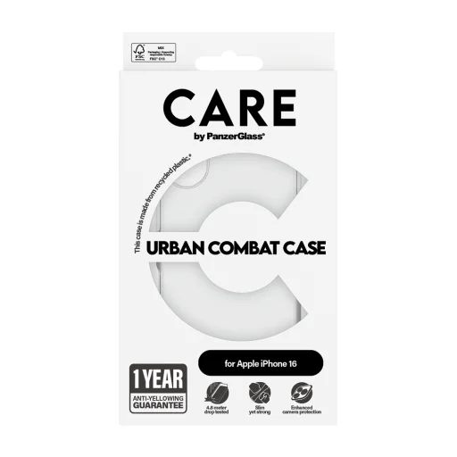PanzerGlass® - CARE Flagship Urban Combat - iPhone 16 - priehľadný kryt - 5