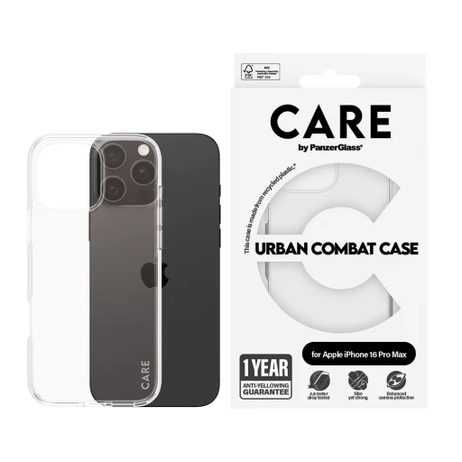 PanzerGlass® - CARE Flagship Urban Combat - puzdro na iPhone 16 Pro - Priehľadné - 3