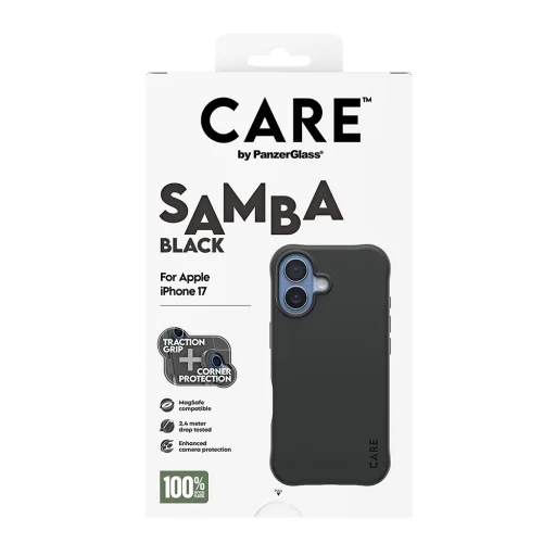 PanzerGlass® - CARE Štýlový kryt s funkciou MagSafe - iPhone 17 - Čierne puzdro Samba - 4