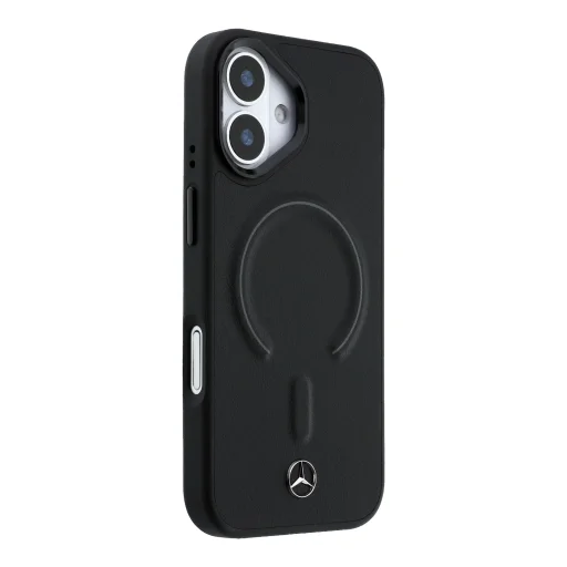 Mercedes PU kožené 3D MagSafe puzdro na iPhone 17 čierne - 4