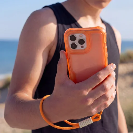 iPhone 11 SafePop oranžové puzdro s pútkom - 6