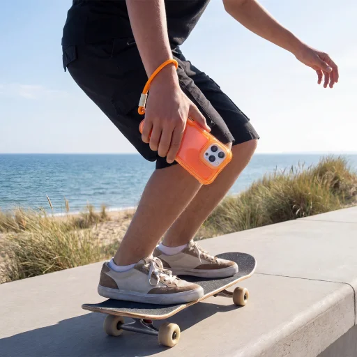 iPhone 11 SafePop oranžové puzdro s pútkom - 7