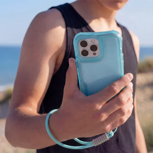 Modré puzdro s remienkom SafePop na iPhone 11 - 6