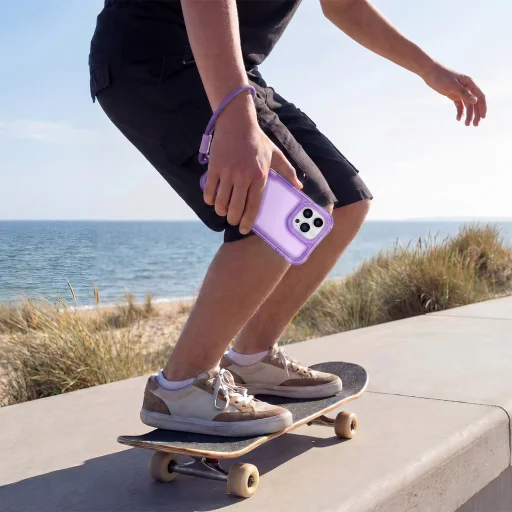 iPhone 11 SafePop fialové puzdro s remienkom - 7