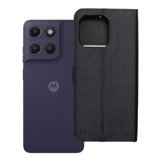 Motorola Moto G17 knižkové puzdro s RFID ochranou na 4 karty, čierna technická tkanina - 8