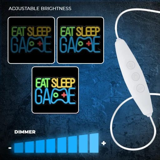 Forever Light Neon PLEXI LED EAT SLEEP GAME sokszínű FPNE33 - 4