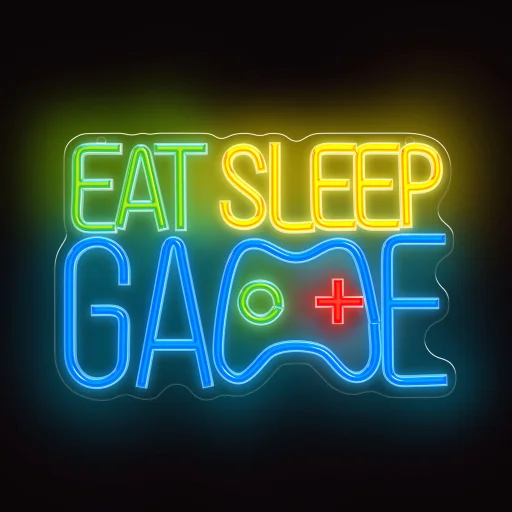 Forever Light Neon PLEXI LED EAT SLEEP GAME sokszínű FPNE33 - 6